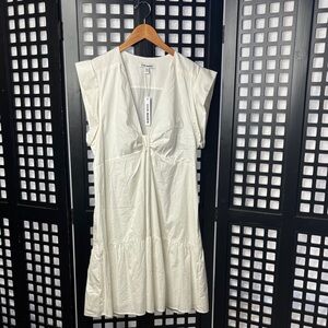 🤍 Steve Madden White Graduation Dress XXL NWT Flowy V-Neck Lined Cotton 🤍